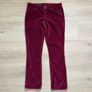 Jcrew Women's Red Burgundy Corduroy Matchstick Pant Size 29